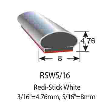 RUBBER EXTRUSIONS - REDI-STICK WHITE - 4.76x8mm 