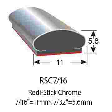 RUBBER EXTRUSIONS - REDI-STICK CHROME - 11x5.6mm 