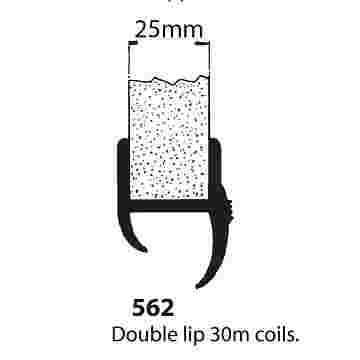 DOOR SEALS - RUBBER - 25mm (DOUBLE LIP)