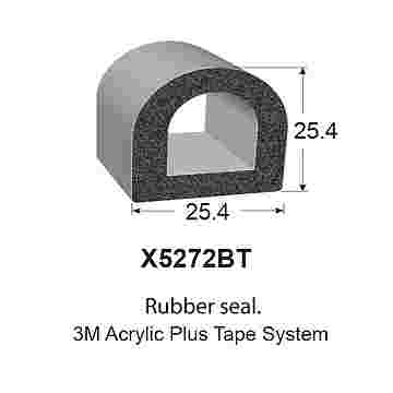 SPONGE RUBBER SEALS - 25.4x25.4mm