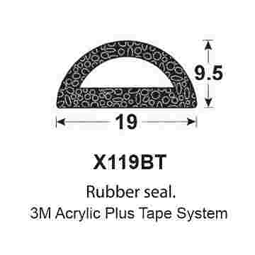 SPONGE RUBBER SEALS - 19x9.5mm (MADE BY 3M)