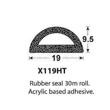 SPONGE RUBBER SEALS - 19x9.5mm