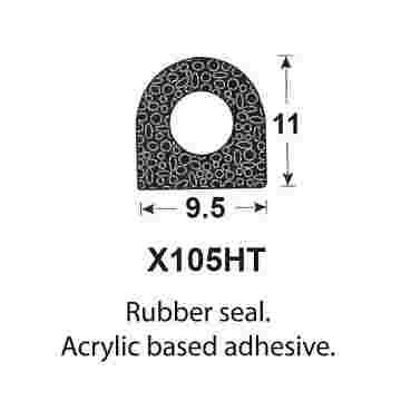 SPONGE RUBBER SEALS - 9.5x11mm