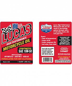 Lucas Syn SAE 10W-50 Motorcycle Oil 
