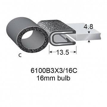 PINCHWELD BLACK TOP BULB 16mm