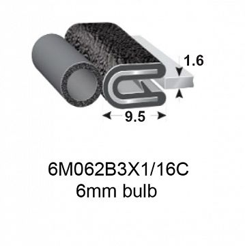 PINCHWELD BLACK TOP BULB 6mm
