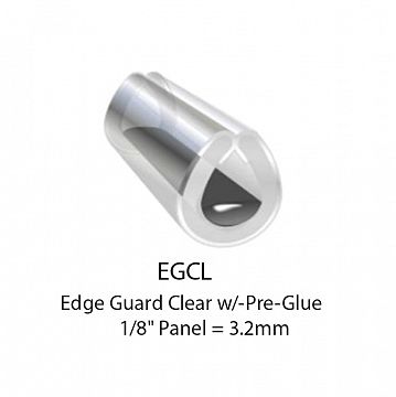 RUBBER EXTRUSIONS - EDGE GUARD 3.2mm PANEL - W/ PRE-GLUE - CLEAR