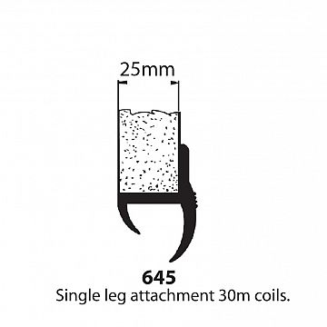 DOOR SEALS - RUBBER - 25mm (SINGLE LIP)