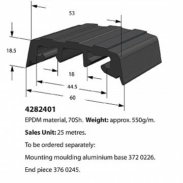 BUFFERS FOR ALUMINIUM EXTRUSION - RUBBER MOUNTING