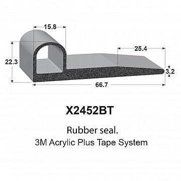 SPONGE RUBBER SEALS - 66.7x22.3x15.8mm (MADE BY 3M)