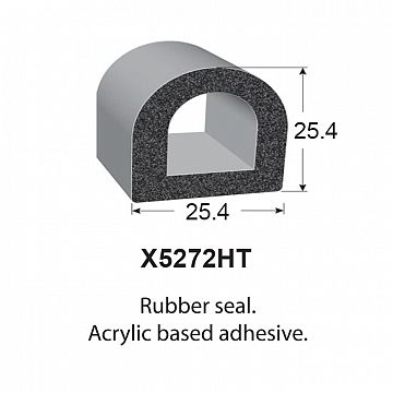 SPONGE RUBBER SEALS - 25.4x25.4mm