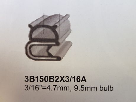 PINCHWELD BLACK SIDE BULB WITH FLAPS 9.5mm