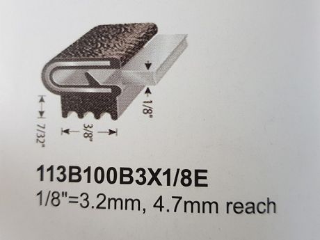 PINCHWELD With EPMB Sponge Side Bulb 1/8"