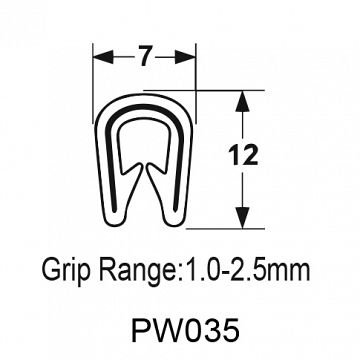 PINCHWELD – EPDM/PVC EDGE TRIM 50MT