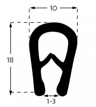 PINCHWELD PVC EDGE TRIM BLACK  