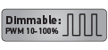 Light intensity is adjusted between 10-100% using a high frequency PWM (pulse width modulation) DC power supply, with adjustable duty cycle control.