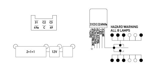 Electronic Flasher Unit 12v 6 Pin 2 1 1