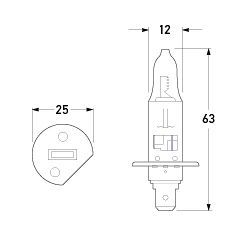 Enduralight Headlight Globe - H1, 12V 55W, ENDH1008