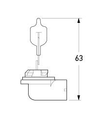 886 Halogen Bulb 12V 50W - PG13 Base