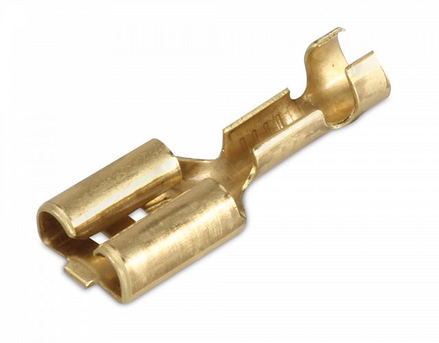 100 Car Vehicle 6.3mm Female Brass Electrical Wiring Connector Terminal With Tap