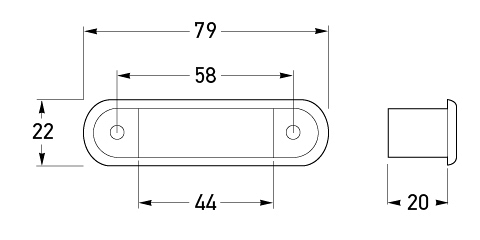 LED Narrow Rim Rectangular Courtesy Lamp - Multivolt™