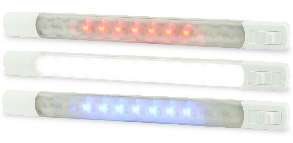 LED Interior/Exterior Strip Lamp Dual Colour with Switch - Surface Mount