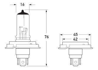 Ampoule blanche R2 code européen 12V 45/40W N..0177053 Z..046003 - VA17802  