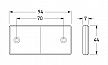 All dimensions in mm. Two bolt holes