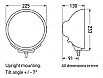 Rallye 4000 LED Driving Lamp Dimensions in mm.