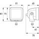 LED Cube Headlamp 3.2”. All dimensions in mm