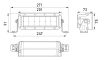 1FJ 358 196-451 Black Magic TOUGH 7in Mini Light Bar Diagram <br>All dimensions in mm