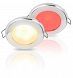 Warm white/red lamp, stainless steel rim, spring mount