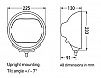 Luminator Driving Lamp Dimensions in mm.
