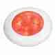 LED Round Courtesy Lamps - 12 Volt - Red - White Plastic Rim
