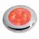 LED Round Courtesy Lamps - 24 Volt - Red - Polished Stainless Steel Rim