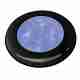 LED Round Courtesy Lamps - 12 Volt - Blue - Black Plastic Rim