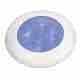LED Round Courtesy Lamps - 12 Volt - Blue - White Plastic Rim