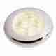 LED Round Courtesy Lamps - 12 Volt - Warm White - Satin Chrome Plated Stainless Steel Rim