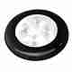 LED Round Courtesy Lamps - 12 Volt - Bright White - Black Plastic Rim