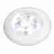 LED Round Courtesy Lamps - 12 Volt - Bright White - White Plastic Rim