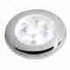 LED Round Courtesy Lamps - 12 Volt - Bright White - Polished Stainless Steel Rim