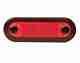 LED Wide Rim Rectangular Courtesy Lamp - Red Light - Red Lens - 12 Volt