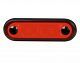 LED Narrow Rim Rectangular Courtesy Lamp, 24 Volt - Red Light - Red Lens