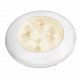 LED Round Courtesy Lamps - 24 Volt - Warm White - White Plastic Rim