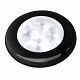 LED Round Courtesy Lamps - 24 Volt - Bright White - Black Plastic Rim