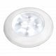 LED Round Courtesy Lamps - 12 Volt - Bright White - White Plastic Rim
