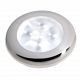 LED Round Courtesy Lamps - 12 Volt - Bright White - Polished Stainless Steel Rim