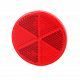 Retro Reflector - 60mm diameter - Red - Adhesive Mount - ECE