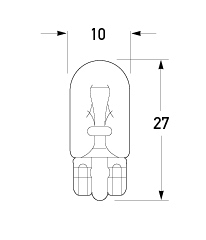 2W, 3W and 5W Bulbs - All dimensions in mm.