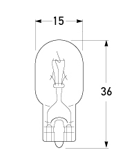 12W, 16W and 21W Bulbs - All dimensions in mm.